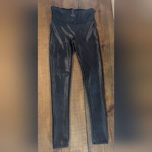Spanx‎ Women's, Size Small, Faux Black Leather Leggings Pants Stretch Causal